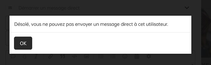 erreur message direct